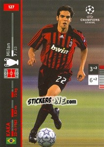 Sticker Kaka - UEFA Champions League 2007-2008. Trading Cards Game n. 127 - Panini