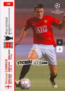 Sticker Michael Carrick - UEFA Champions League 2007-2008. Trading Cards Game n. 128 - Panini
