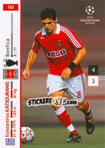 Sticker Kostas Katsouranis - UEFA Champions League 2007-2008. Trading Cards Game n. 132 - Panini