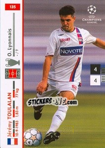 Sticker Jeremy Toulalan - UEFA Champions League 2007-2008. Trading Cards Game n. 135 - Panini