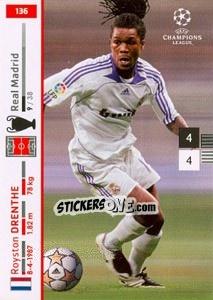 Sticker Royston Drenthe - UEFA Champions League 2007-2008. Trading Cards Game n. 136 - Panini
