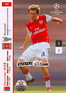 Sticker Alexander Hleb - UEFA Champions League 2007-2008. Trading Cards Game - Panini