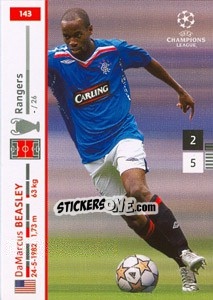 Sticker Damarcus Beasley - UEFA Champions League 2007-2008. Trading Cards Game n. 143 - Panini
