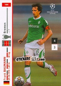 Sticker Frank Baumann - UEFA Champions League 2007-2008. Trading Cards Game n. 144 - Panini