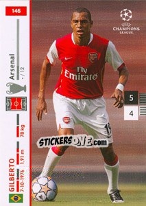 Sticker Gilberto Silva - UEFA Champions League 2007-2008. Trading Cards Game n. 146 - Panini