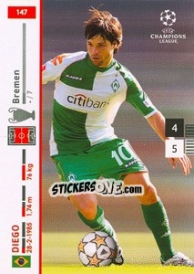 Sticker Diego - UEFA Champions League 2007-2008. Trading Cards Game n. 147 - Panini