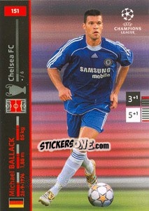 Sticker Michael Ballack - UEFA Champions League 2007-2008. Trading Cards Game n. 151 - Panini