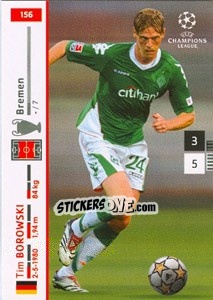 Sticker Tim Borowski - UEFA Champions League 2007-2008. Trading Cards Game n. 156 - Panini