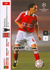 Sticker Petit - UEFA Champions League 2007-2008. Trading Cards Game n. 157 - Panini
