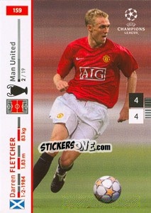 Sticker Darren Fletcher - UEFA Champions League 2007-2008. Trading Cards Game n. 159 - Panini