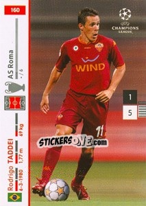 Sticker Rodrigo Taddei - UEFA Champions League 2007-2008. Trading Cards Game n. 160 - Panini