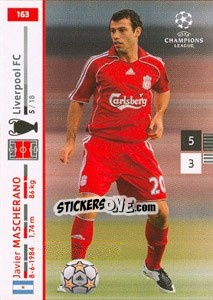 Sticker Javier Mascherano - UEFA Champions League 2007-2008. Trading Cards Game n. 163 - Panini