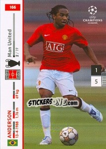Sticker Anderson - UEFA Champions League 2007-2008. Trading Cards Game n. 166 - Panini