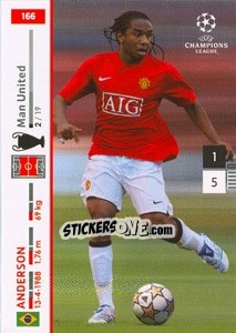 Sticker Anderson - UEFA Champions League 2007-2008. Trading Cards Game - Panini