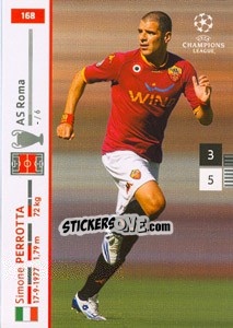 Sticker Simone Perrotta - UEFA Champions League 2007-2008. Trading Cards Game n. 168 - Panini