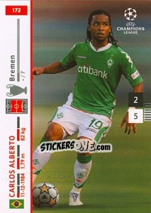 Sticker Carlos Alberto - UEFA Champions League 2007-2008. Trading Cards Game n. 172 - Panini