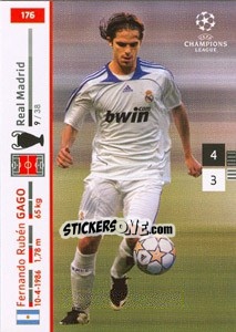 Sticker Fernando Gago - UEFA Champions League 2007-2008. Trading Cards Game - Panini