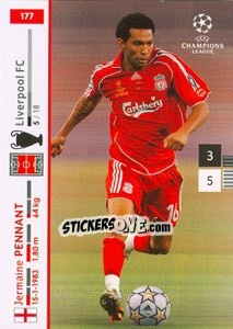 Sticker Jermaine Pennant - UEFA Champions League 2007-2008. Trading Cards Game n. 177 - Panini