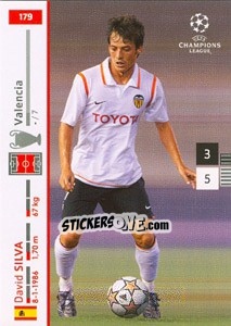 Figurina David Silva - UEFA Champions League 2007-2008. Trading Cards Game - Panini