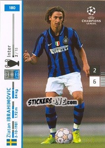 Cromo Zlatan Ibrahimovic - UEFA Champions League 2007-2008. Trading Cards Game - Panini