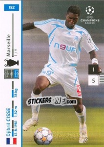 Sticker Djibril Cisse - UEFA Champions League 2007-2008. Trading Cards Game n. 182 - Panini