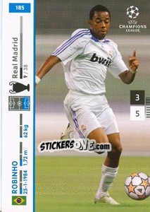 Sticker Robinho - UEFA Champions League 2007-2008. Trading Cards Game n. 185 - Panini