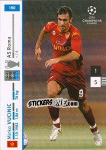 Sticker Mirko Vucinic - UEFA Champions League 2007-2008. Trading Cards Game n. 190 - Panini
