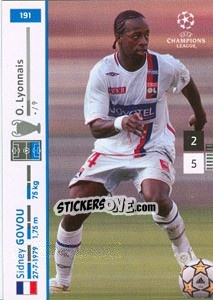 Sticker Sidney Govou - UEFA Champions League 2007-2008. Trading Cards Game n. 191 - Panini