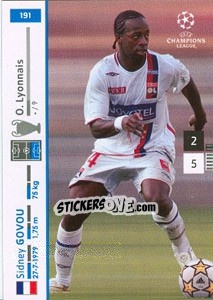 Cromo Sidney Govou - UEFA Champions League 2007-2008. Trading Cards Game - Panini