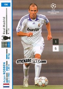 Sticker Arjen Robben - UEFA Champions League 2007-2008. Trading Cards Game n. 196 - Panini
