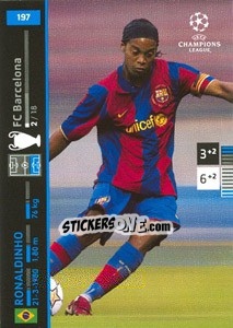 Sticker Ronaldinho - UEFA Champions League 2007-2008. Trading Cards Game n. 197 - Panini