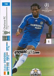 Sticker Didier Drogba - UEFA Champions League 2007-2008. Trading Cards Game n. 198 - Panini