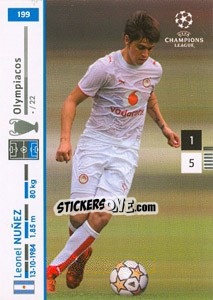 Sticker Leonel Nunez - UEFA Champions League 2007-2008. Trading Cards Game n. 199 - Panini