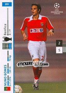 Sticker Nuno Gomes - UEFA Champions League 2007-2008. Trading Cards Game n. 201 - Panini