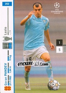 Sticker Goran Pandev - UEFA Champions League 2007-2008. Trading Cards Game n. 202 - Panini