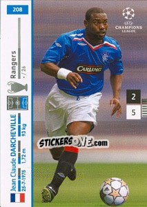 Sticker Jean-Claude Darcheville - UEFA Champions League 2007-2008. Trading Cards Game n. 208 - Panini