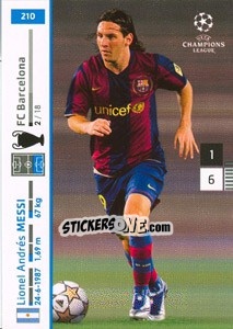 Figurina Lionel Messi - UEFA Champions League 2007-2008. Trading Cards Game - Panini