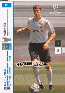 Sticker Nikola Zigic - UEFA Champions League 2007-2008. Trading Cards Game n. 211 - Panini