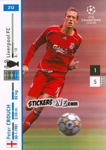 Sticker Peter Crouch - UEFA Champions League 2007-2008. Trading Cards Game n. 212 - Panini