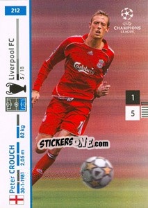 Sticker Peter Crouch - UEFA Champions League 2007-2008. Trading Cards Game - Panini