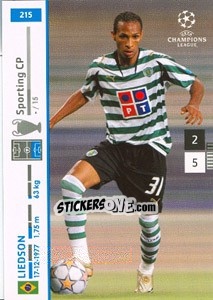 Sticker Liedson - UEFA Champions League 2007-2008. Trading Cards Game n. 215 - Panini