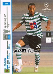 Sticker Liedson - UEFA Champions League 2007-2008. Trading Cards Game - Panini