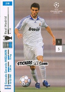 Sticker Gonzalo Higuain - UEFA Champions League 2007-2008. Trading Cards Game n. 218 - Panini