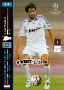 Sticker Ruud van Nistelrooy - UEFA Champions League 2007-2008. Trading Cards Game n. 219 - Panini