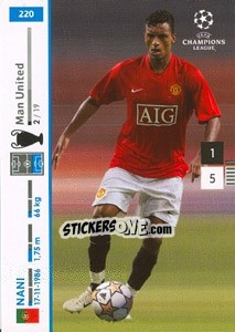 Sticker Nani - UEFA Champions League 2007-2008. Trading Cards Game - Panini