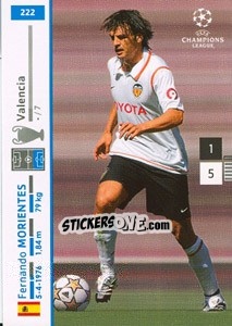 Sticker Fernando Morientes - UEFA Champions League 2007-2008. Trading Cards Game n. 222 - Panini