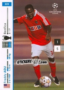Sticker Freddy Adu - UEFA Champions League 2007-2008. Trading Cards Game n. 223 - Panini