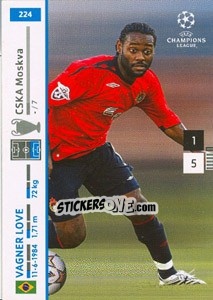 Sticker Vagner Love - UEFA Champions League 2007-2008. Trading Cards Game n. 224 - Panini