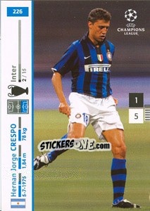 Sticker Hernan Crespo - UEFA Champions League 2007-2008. Trading Cards Game n. 226 - Panini