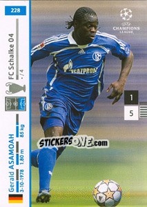 Cromo Gerald Asamoah - UEFA Champions League 2007-2008. Trading Cards Game n. 228 - Panini